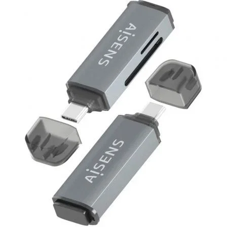 AISENS Multilector Externo ASCR-2C10-GR Gris USB-C